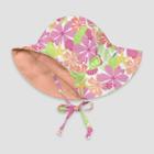 I Play By Green Sprouts Baby Girls' Reversible Brim Hat - Floral White /coral 0-6m, Infant Girl's, Multicolored White