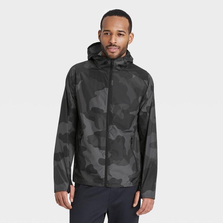 Men's Windbreaker Jacket - All In Motion Black Camo