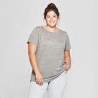 Women's Plus Size Embellished Short Sleeve T-shirt - Ava & Viv Dark Gray X