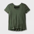 Girls' Basic Short Sleeve T-shirt - Art Class Olive (green)