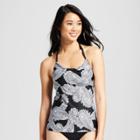 Clean Water Women's Paisley Halter Tankini Tops - Black/white