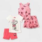Disney Toddler Girls' 4pc Minnie Mouse Solid Top And Bottom