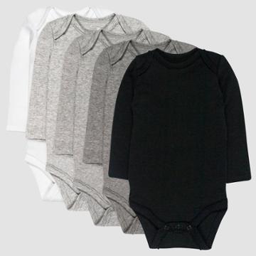 Honest Baby 5pk Long Sleeve Bodysuit - Gray