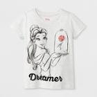 Toddler Girls' Disney Princess Belle Short Sleeve T-shirt - White
