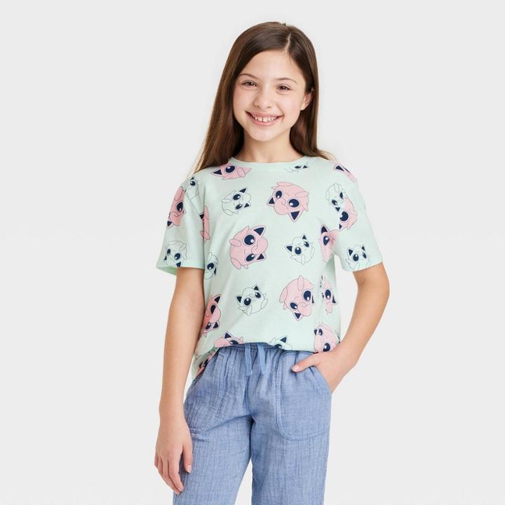 Pokemon Girls' Jigglypuff Short Sleeve Graphic T-shirt -