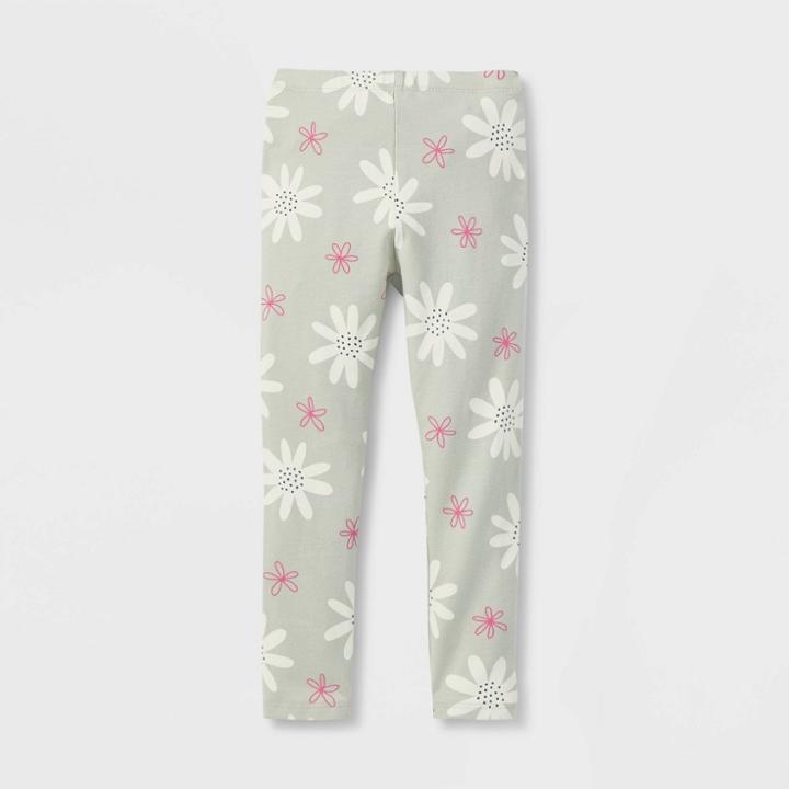 Toddler Girls' Floral Leggings - Cat & Jack Green