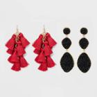 Sugarfix By Baublebar Party Perfect Earring Gift Set - Black/red, Women's, Red Black