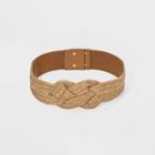 Women's Straw Knot With Stretch Back Belt - A New Day Natural