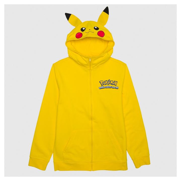 Pokemon Men's Pikachu Hoodie Yellow
