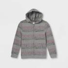 Boys' French Terry Spider Web Zip-up Hoodie - Cat & Jack Gray Heather