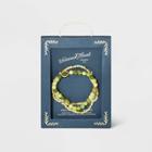 Semi-precious Jade And Aventurine With Recycled Metal Stretch Bracelet Set 3pc - Universal Thread Green