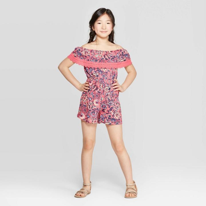 Girls' Off The Shoulder Romper - Art Class