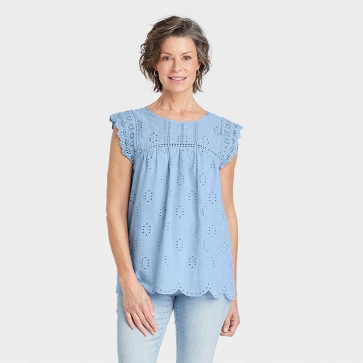 Women's Eyelet Tank Top - Knox Rose