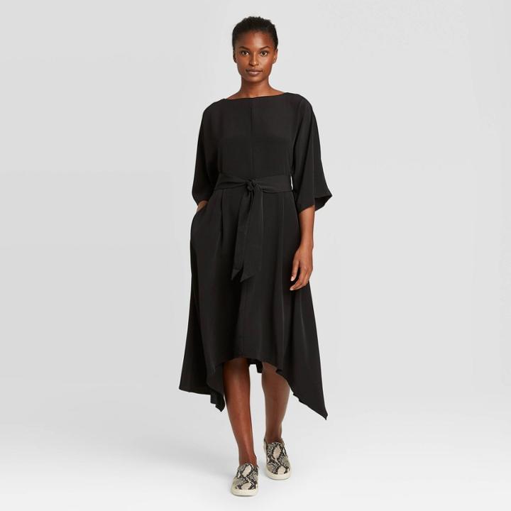 Women's Dolman 3/4 Sleeve Dress - Prologue Black