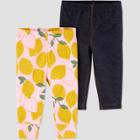 Baby Girls' 2pk Lemon Pull-on Pants - Just One You Made By Carter's Yellow Newborn