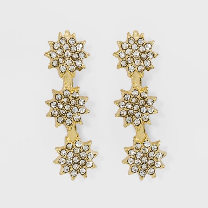Sugarfix By Baublebar Celestial Drop Earrings With Crystal - Gold, Girl's