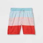 Boys' Striped Colorblock Volley Swim Trunks - Cat & Jack Blue