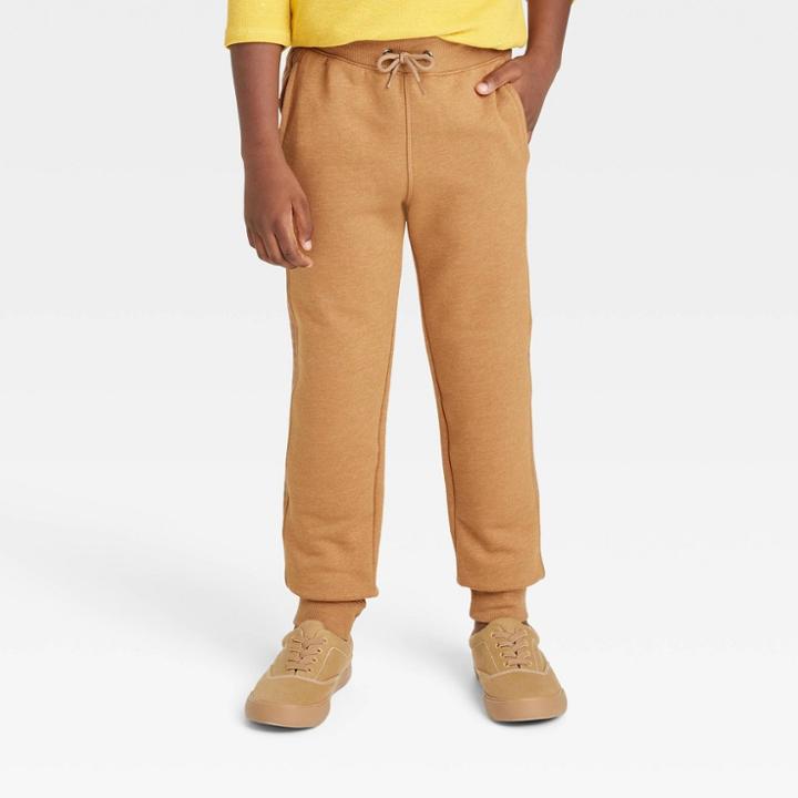 Boys' Pull-on Quilted Fleece Jogger Pants - Cat & Jack Brown