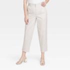 Women's High-rise Tapered Ankle Chino Pants - A New Day Tan
