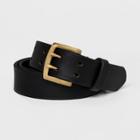 Men's 33mm Creased Prong Buckle Belt - Goodfellow & Co Black