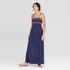 Women's Strappy Square Neck Knit Maxi Dress With Smocking - Knox Rose