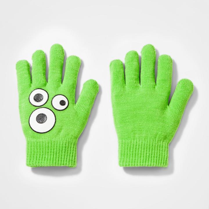 Boys' Googly Eyes Gloves - Cat & Jack Neon