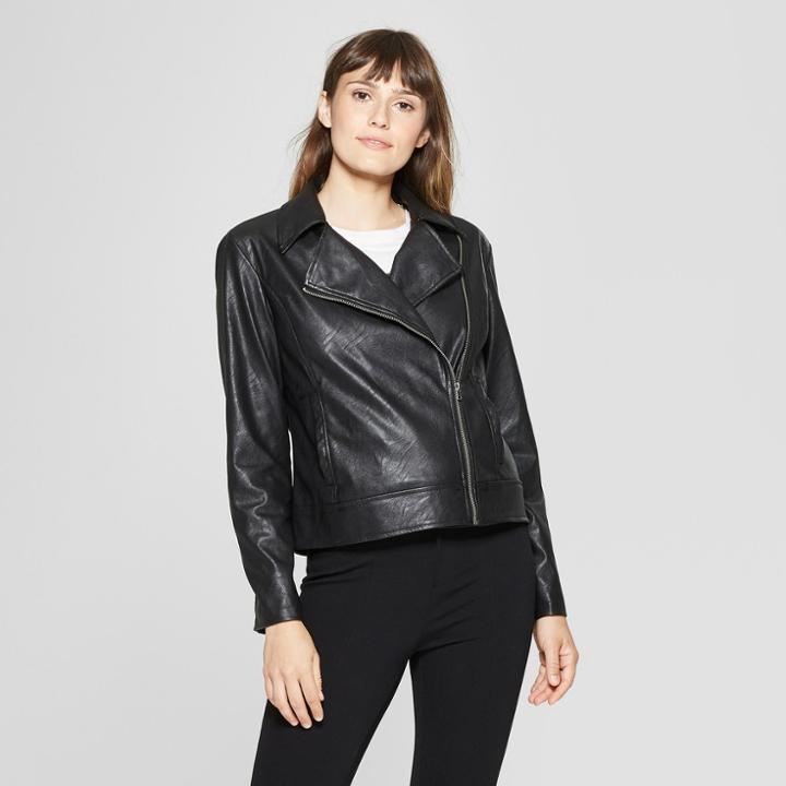 Women's Moto Jacket - A New Day + Vital Voices - Black