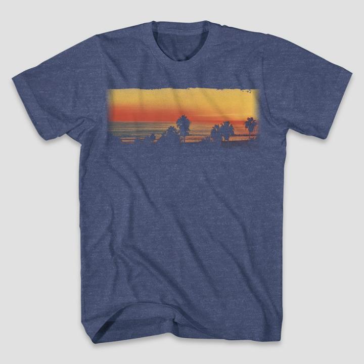 Mad Engine Men's Short Sleeve Mountain Views Graphic T-shirt Denim Heather