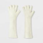 Women's Ribbed Fingerless Long Gloves - A New Day Cream, Ivory