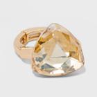 Solitaire Smokey Topaz Glass Ring - A New Day Gold