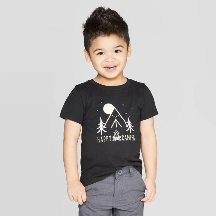 Toddler Boys' Jersey Happy Camper T-shirt - Cat & Jack Black