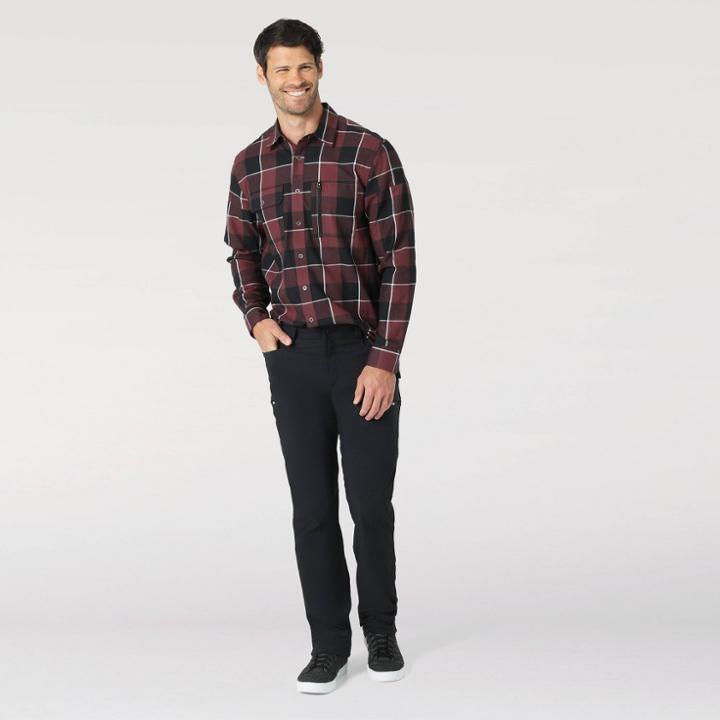 Wrangler Men's Atg Flannel Lined Straight Fit Five Pocket Pants - Black