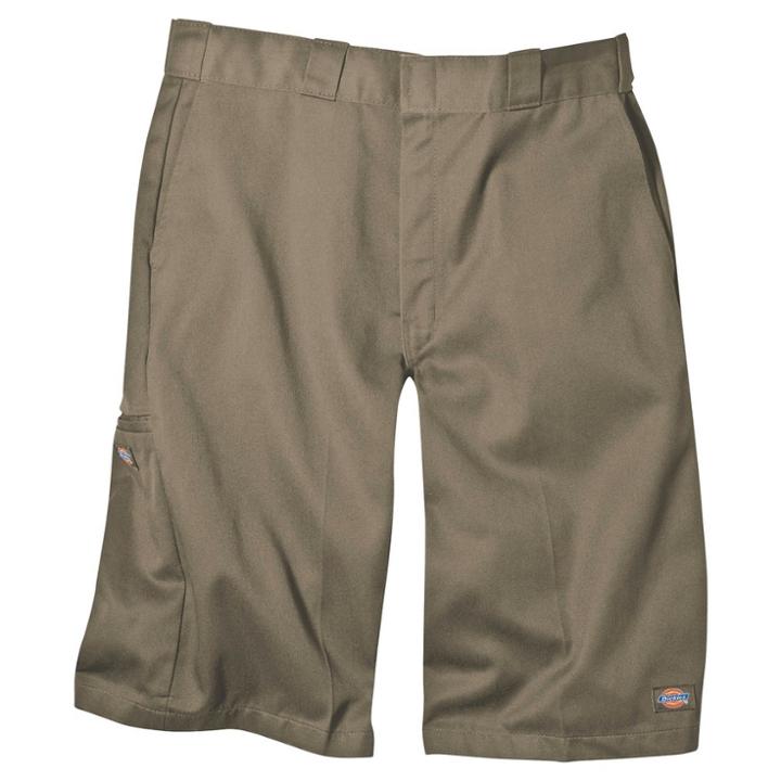 Dickies Men's Loose Fit Twill 13 Multi-pocket Work Shorts- Khaki