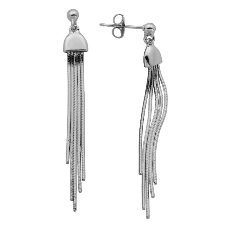 Target High Polished Sterling Silver Fringe Dangle Drop Stud Earrings, Girl's