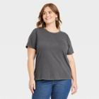 Women's Plus Size Sensory Friendly Short Sleeve T-shirt - Universal Thread Dark Gray