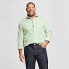 Men's Big & Tall Standard Fit Long Sleeve Button-down Dress Shirt - Goodfellow & Co Celadon