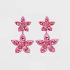 Sugarfix By Baublebar Stacked Metallic Flower Drop Earrings - Pink