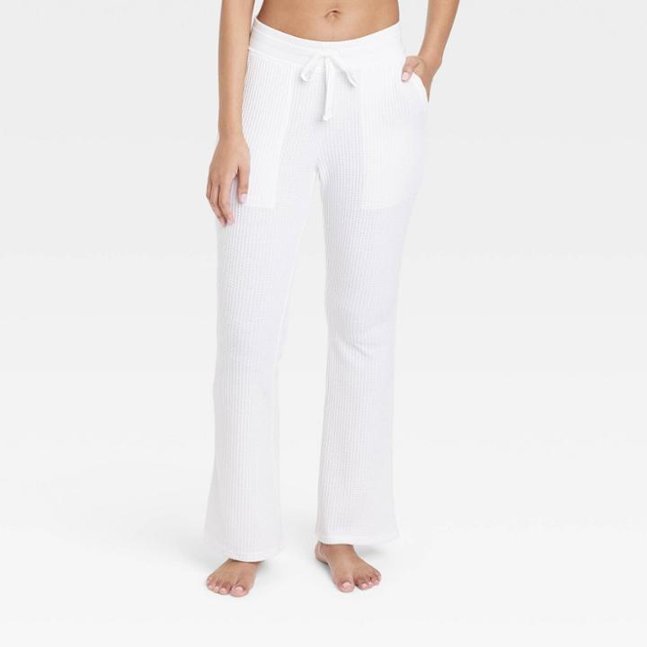 Women's Waffle Knit Lounge Pants - Stars Above Cream