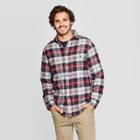 Men's Plaid Standard Fit Long Sleeve 2-pocket Flannel Button-down Shirt - Goodfellow & Co Burgundy Mist S, Men's, Size: Small, Red Blue