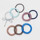 Multi Bright Coils And Hairband Hair Elastics 8pc - Wild Fable Blue