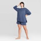 Women's Cozy Plus Sized Lounge Crew Sweatshirt - Colsie Navy 1x, Women's, Size: