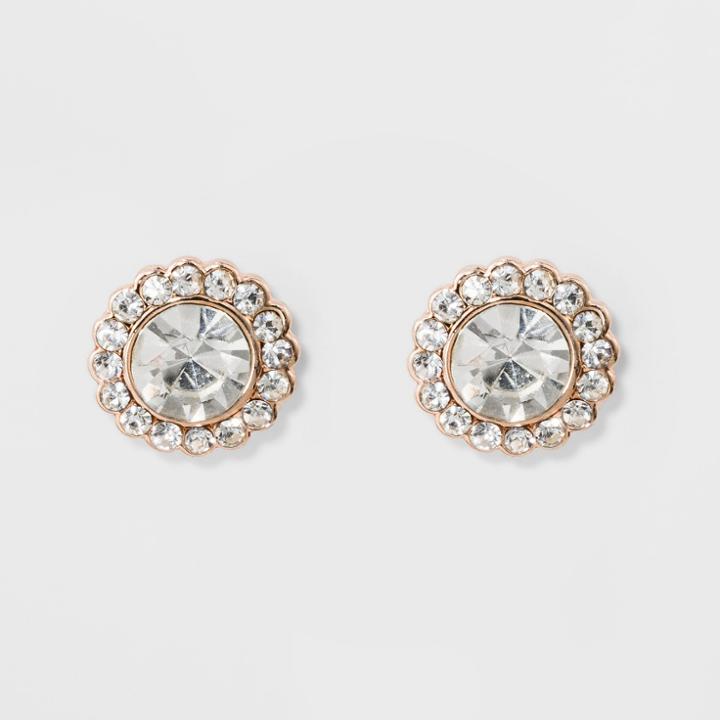 Target Pave Flower Stud Earrings - A New Day Rose Gold