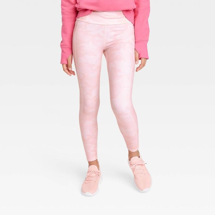 Girls' Performance Pocket Leggings - All In Motion Camo Pink