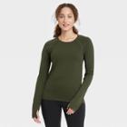 Women's Seamless Core Long Sleeve T-shirt - All In Motion Green Olive