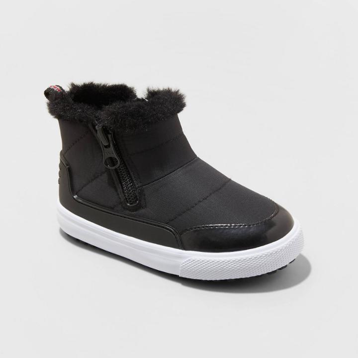 Toddler Double Zipper Slip-on Indiana Boots - Cat & Jack Black