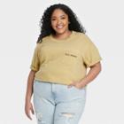 Mighty Fine Women's Plus Size Big Island Aloha Short Sleeve Graphic T-shirt - Tan