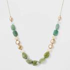 Semi-precious Jade And Green Aventurine Beaded Cord Necklace - Universal Thread Jade, Women's,