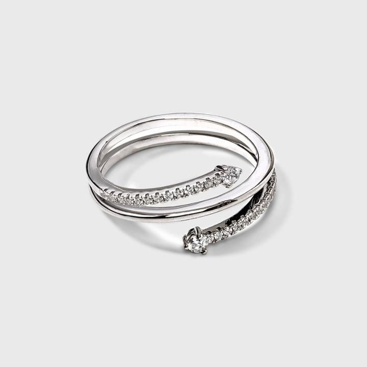 Silver Plated Wrap Cubic Zirconia Ring - A New Day