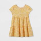 Toddler Girls' Tiered Short Sleeve Dress - Cat & Jack Light Yellow