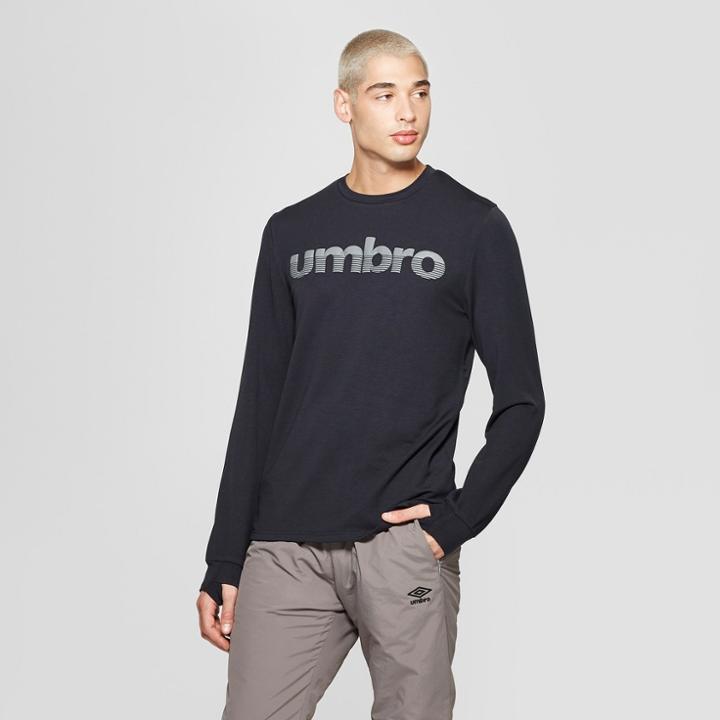 Umbro Men's Long Sleeve Logo T-shirt - Black